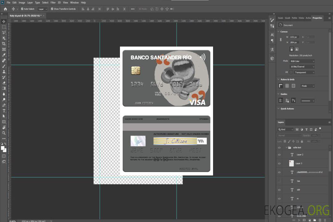 Carte visa Argentine Banco Santander Río template Carte visa Argentine Banco Santander Río template